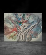 48. Abstrakcja strukturalny 3D 60 na 80 Drzewo Życia obraz ręcznie malowany