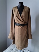 Nowa brązowa sukienka H&M kopertowa L/40