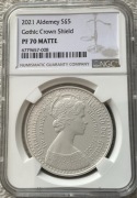 NGC PF70 2021 Alderney, matowa gotycka Victoria Shield Crown, W. Brytania