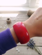 Unikatowa drewniana bransoletka Vintage design Ręcznie Malowana patyna