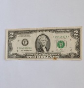 2 dolary USA, seria 2013, stan bardzo dobry nr F 00418228 A.