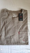 Levi's kawowy t-shirt z kieszonką rozm XL jak L