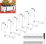 uchwyty do skrzynek balkonowych regulowane 6 szt. białe  