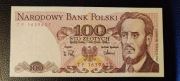banknot z PRL 100 złotych, seria TF, 1988 r.
