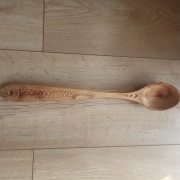 Jabkub Wędrowycz - łyżka drewniana-rzeźba sztuka ludowa.