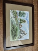 Zamek  Rabsztyn akwarela oprawiona