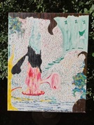 Sylwia Wojewódzka "Świeczka". Obraz akrylowyna na płótnie z MalikArtGallery