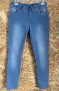 Bonprix Spodnie jeansowe jasnoniebieskie gumka w pasie L / 40