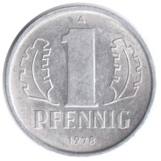NIEMCY - NRD 1 fenig 1978 A, KM# 8.2, stan: 3+/XF