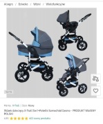 Wózek X-Trall Pram szaro-niebieski 3w1