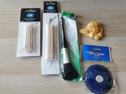 Zestaw kosmetyczny lusterko pędzel patyczk