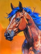 Obraz akrylowy ręcznie malowany ,,koń1" około 40x50cm