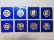 *  ZESTAW 8 SREBRNYCH MONET 100 ZŁ 