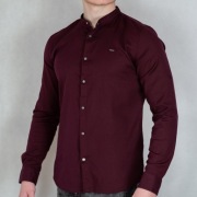 KOSZULA MĘSKA BORDOWA ZE STÓJKĄ