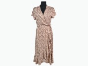 Gina Tricot Sukienka 100% Wiskoza 38 M Kopertowa Kwiaty BDB