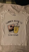 biała damska bluzka koszulka tshirt lemoniada plaża palmy lato wakacje