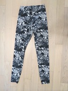 Legginsy w kwiaty czarno białe rozmiar 38