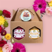 Zestaw prezentowy Wielkanoc 2xMIÓD z dodatkami owocami Pasieka Zaleska 420g