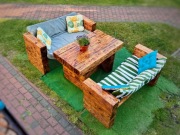 Meble ogrodowe - zestaw - sosna - kantówka 14x14