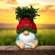 Figura Dekoracja Doniczka Truskawka