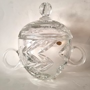 Duża waza-bomboniera-pojemnik kryształowy PRL