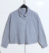 Koszula Pudełkowa W Paski Bawełniana Niebieska H&M |R.L