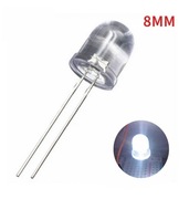 Diody led 8mm białe obudowa przezroczysta 2szt wysyłka w 24h