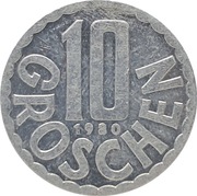 Austria 10 groschen 1980, KM#2878