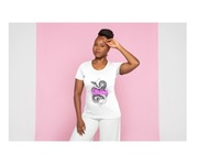 Koszulka Biała z nadrukiem, poliester