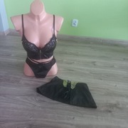 Biustonosz damski lateksowy stringi i spodniczka