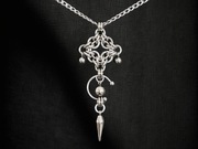 Zawieszka chainmaille stal chirurgiczna, gothic punk vampire łańcuszek