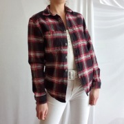 Koszula Damska w Kratę Czerwona Gruba Bawełniana Cedar Wood State S 36