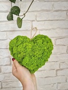 Zielone serce z chrobotka reniferowego – naturalna dekoracja do zawieszenia