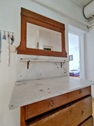 Toaletka z lustrem i blatem z kerlitu, umywalka międzywojenna ANTYK