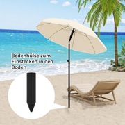 Parasol plażowy ogrodowy tarasowy Woltu beżowy średnica 135 cm