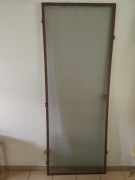 Moskitiera na drzwi balkonowe tarasowe  222 x 84 - Złoty dąb - Złożona