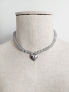 Naszyjnik OSSI | Chalcedon szaroniebieski