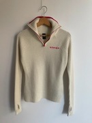 Daehlie kremowy śmietankowy wełniany sweter half ZIP sweater wool XS 34