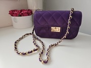 Massimo Conti fioletowa pikowana torebka skóra nat