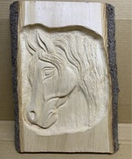 Płaskorzeźba drewniana, ręcznie rzeźbiona 45x30x3 cm