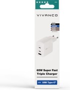 Ładowarka Vivanco 65W 2x USB-C + USB-A PD Szybkie Ładowanie Nowa