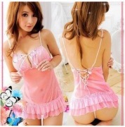 SEXY KOSZULKA NOCNA PIŻAMA RÓŻOWA S M+STRINGI