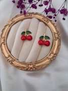 Kolczyki stal chirurgiczna wisienki wiśnie owoce sztyfty