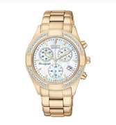 CITIZEN ECO DRIVE CHRONOGRAF DIAMENTY ZŁOTY FB1223-55D ZEGAREK DAMSKI