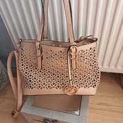 Torebka nobo ażurowa listonoszka beżowa