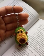 Awokado wykonane na szydełku, brelok, zawieszka 