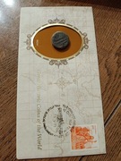 Koperta numizmatyczna i moneta antyczna Indie rocznik nieznany 