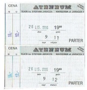 Warszawa 1996, 2 x Bilet Teatr Ateneum, Kwota 12zł i 15zł / Ulgowy i Normal