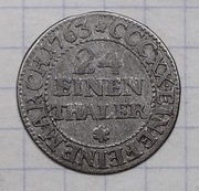 #2344 Niemcy Saksonia 1/24 talara 1763 EDC srebro 