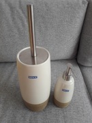 Dozownik do mydła i szczotka WC Wenko Nature